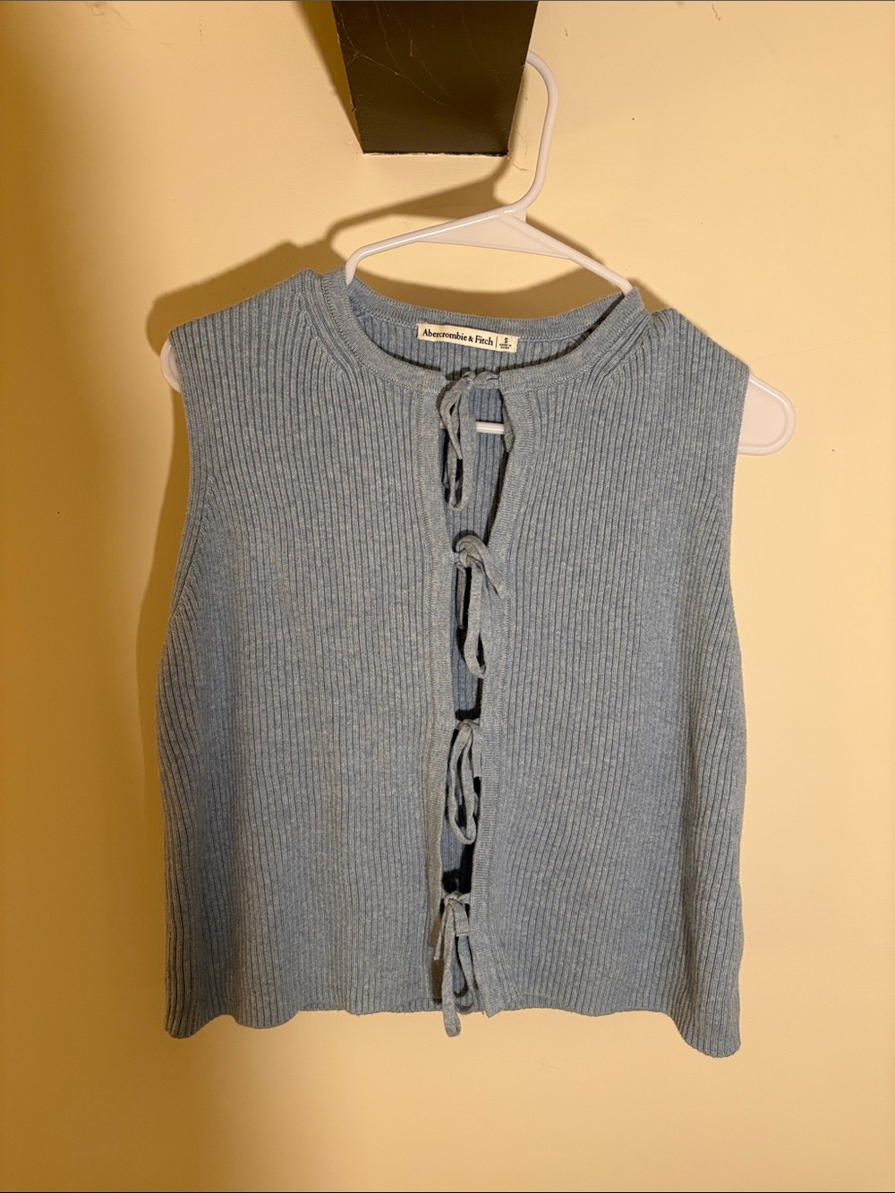 Abercrombie & Fitch Dusty Blue Tie-Front Sleeveless Top